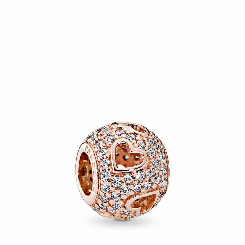 Pandora Rose™ Tumbling Hearts Charm Clearance NZ (581476-QEV)